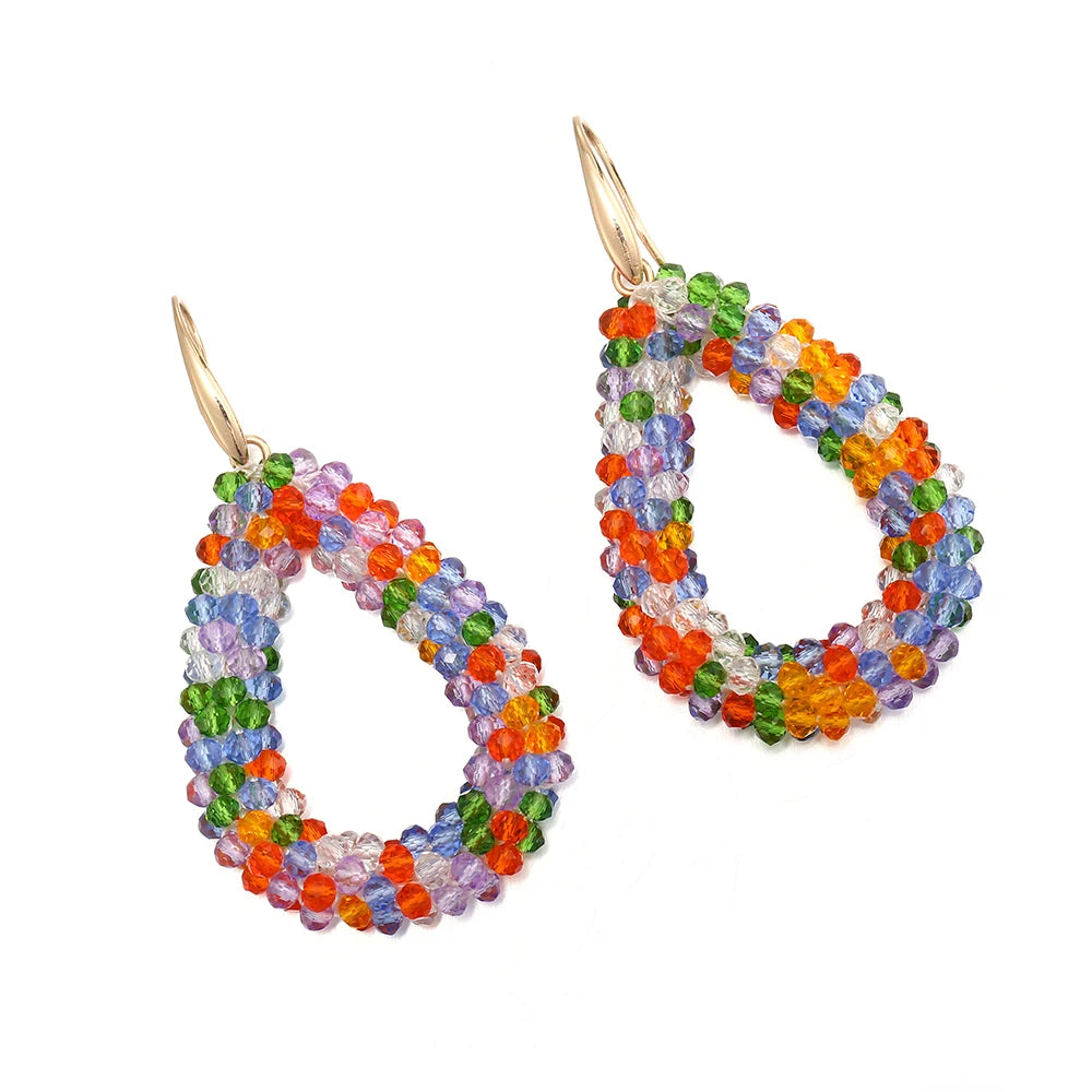 Mixed Color Big Drop Earrings for Women