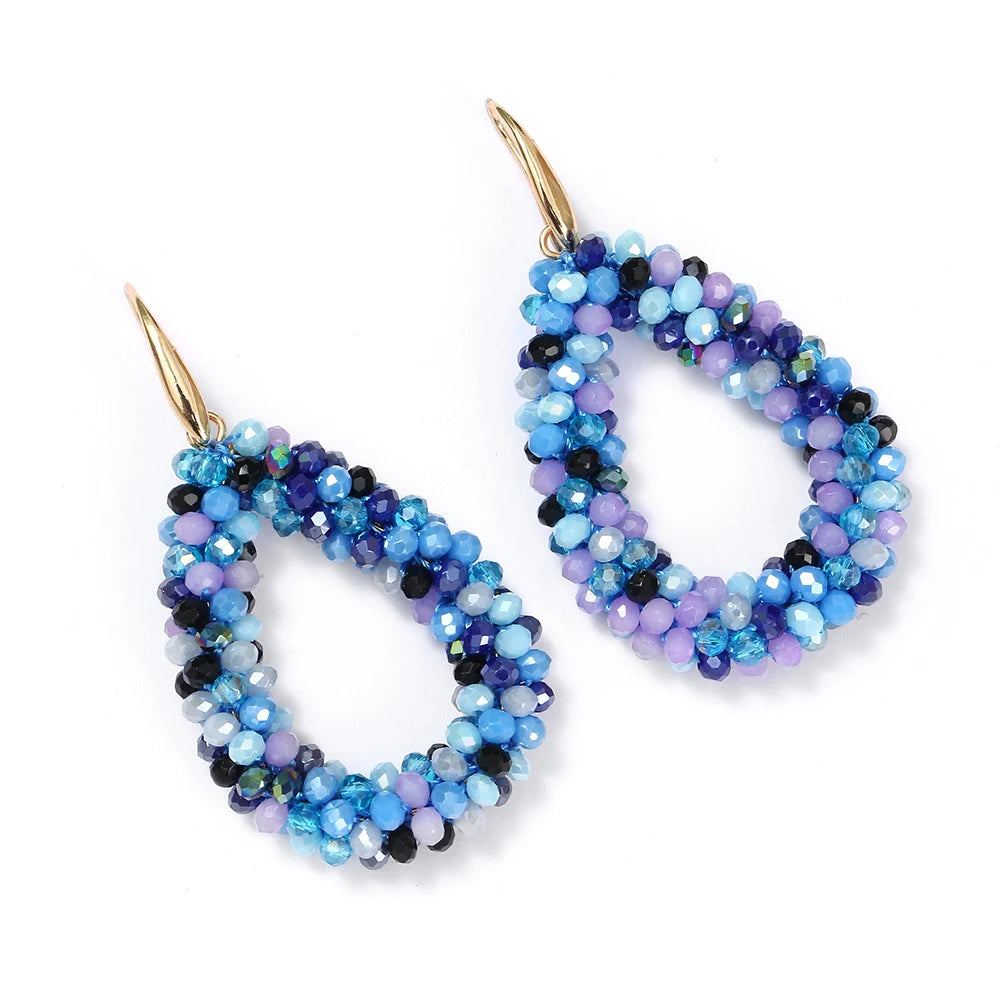 Mixed Color Big Drop Earrings for Women