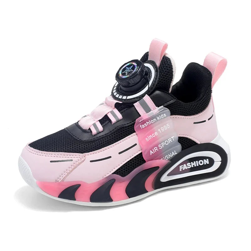Cute Pink Girls' Summer Breathable Walking Shoes Lightweight Kids Fashion Sneakers for Outdoor Sports Tennis