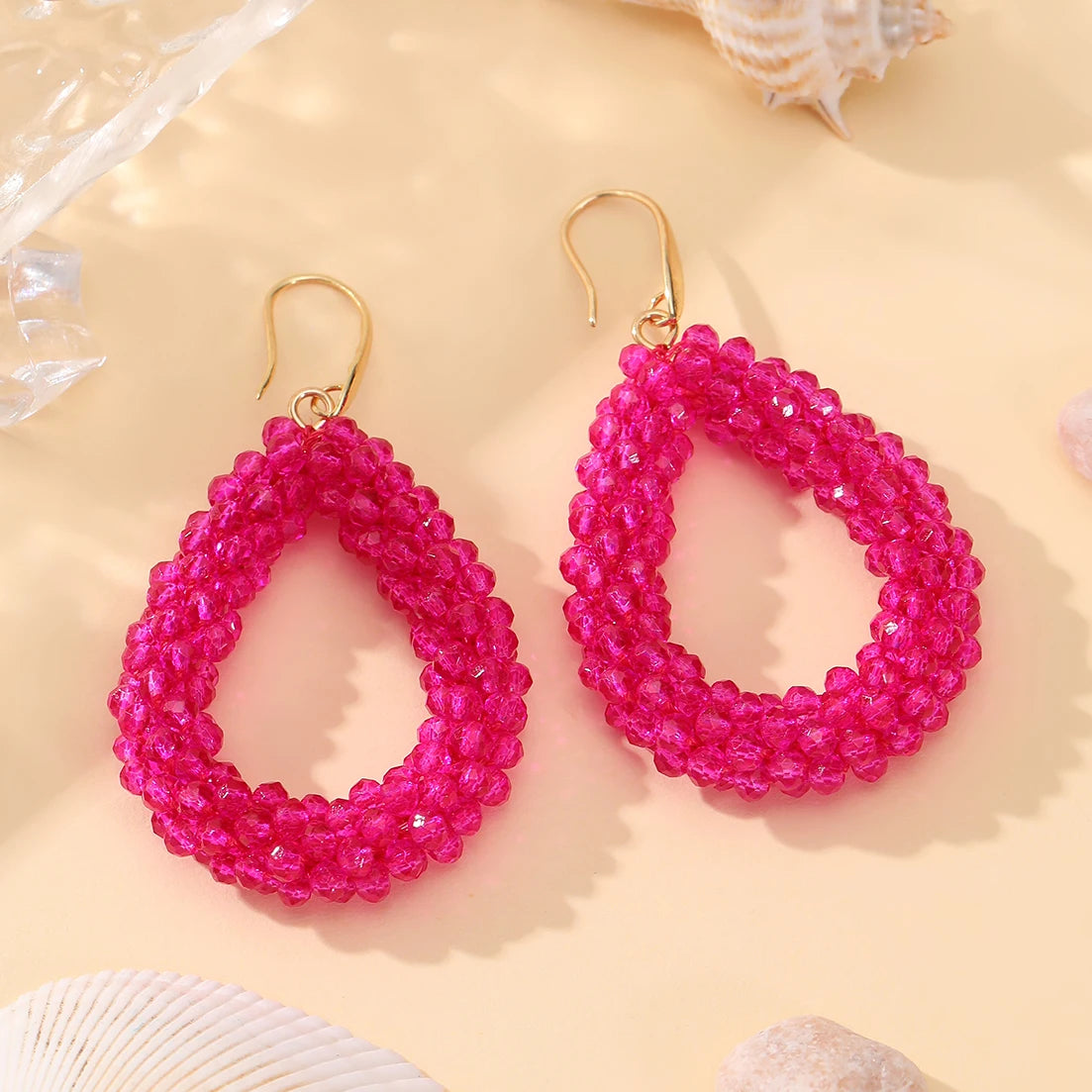 Mixed Color Big Drop Earrings for Women