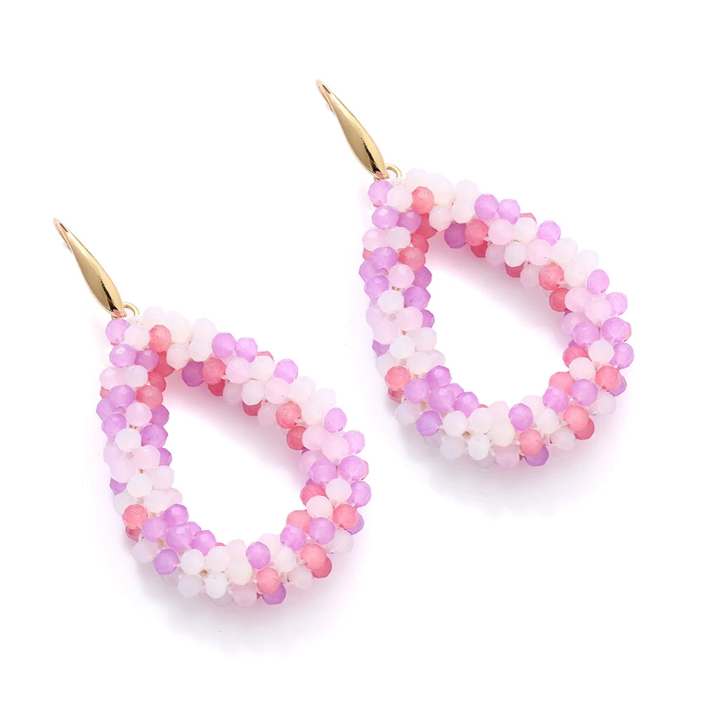 Mixed Color Big Drop Earrings for Women