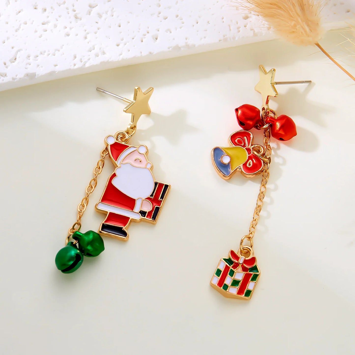 Fashion Christmas Asymmetrical Dangle Earrings for Women