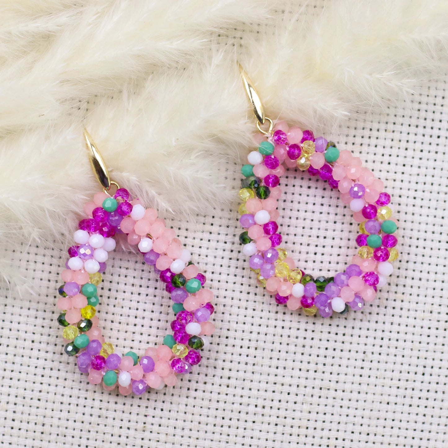 Mixed Color Big Drop Earrings for Women