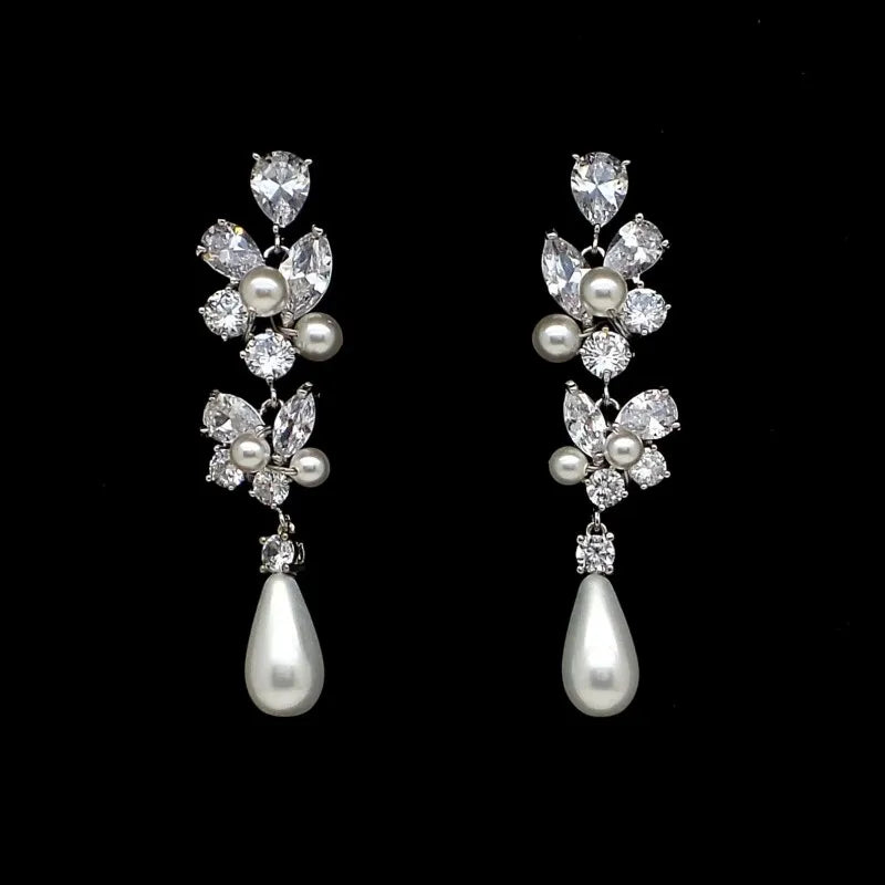 Aesthetic Bridal Imitation Pearl Dangle Earrings