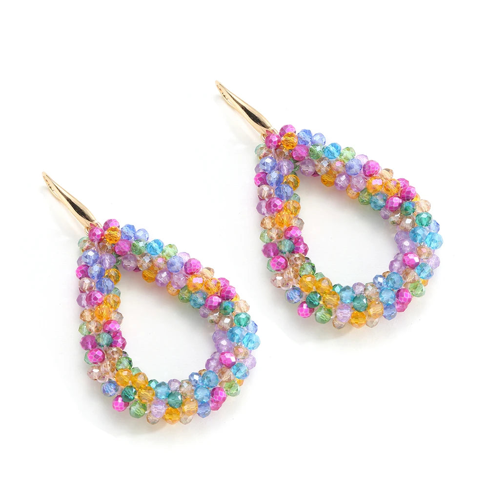 Mixed Color Big Drop Earrings for Women
