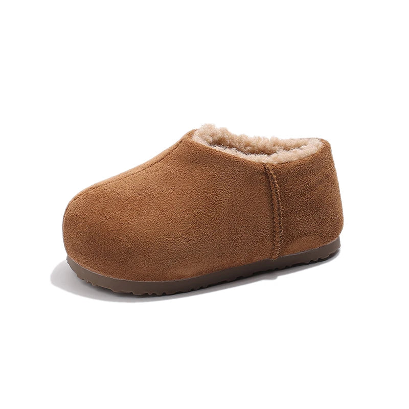 Trend Simple Winter Children's Shoes Fashion Versatile Girls Kids Casual Shoes Solid Color Boys Slip-on Cotton Shoes Side Zipper