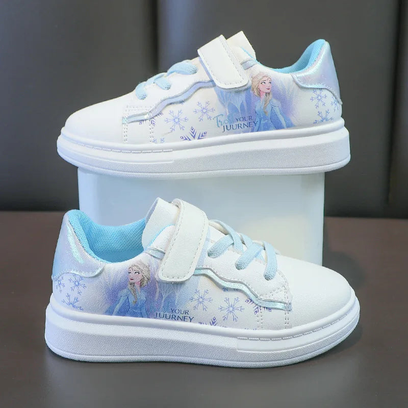 Girls Shoes Spring Autumn 2025 New Solid Soft Sole Leather Breathable Slip Resistant Casual Sneakers for Toddler Kids