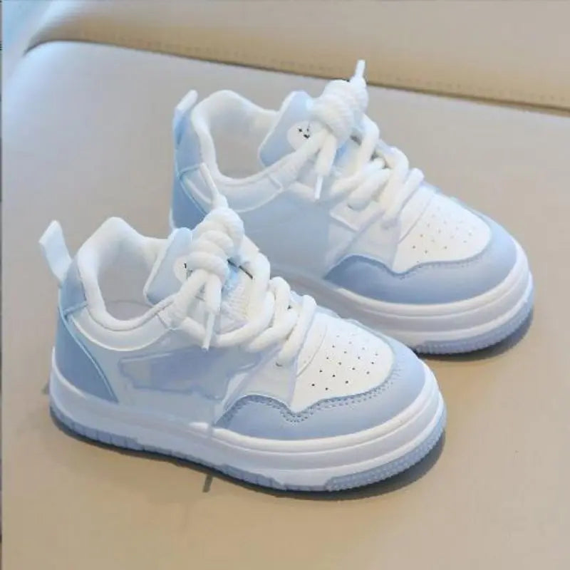 Children's Sports Shoes 2025 Autumn Boys' Casual Board Shoes New High Top Girls' White Shoes Soft Soled Baby Shoes