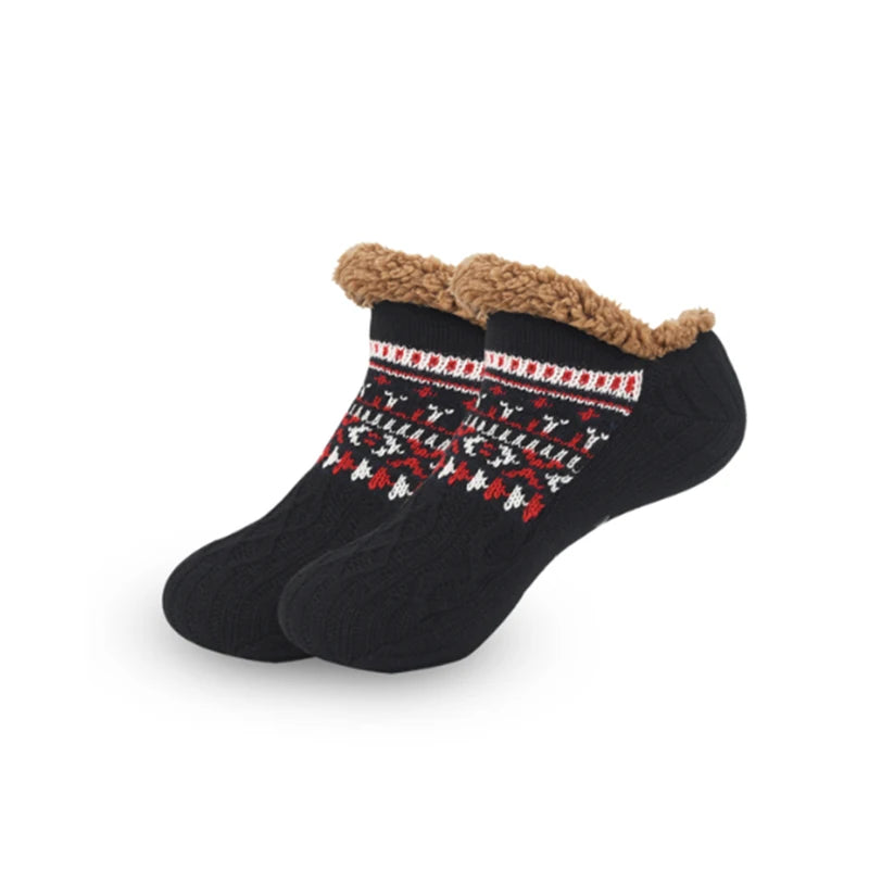 1 Pair Warm Winter Non-slip Floor Socks Women Men Snow Socks Sleep Carpet Socks Slippers Comfortable Soft Non-slip Yoga Socks