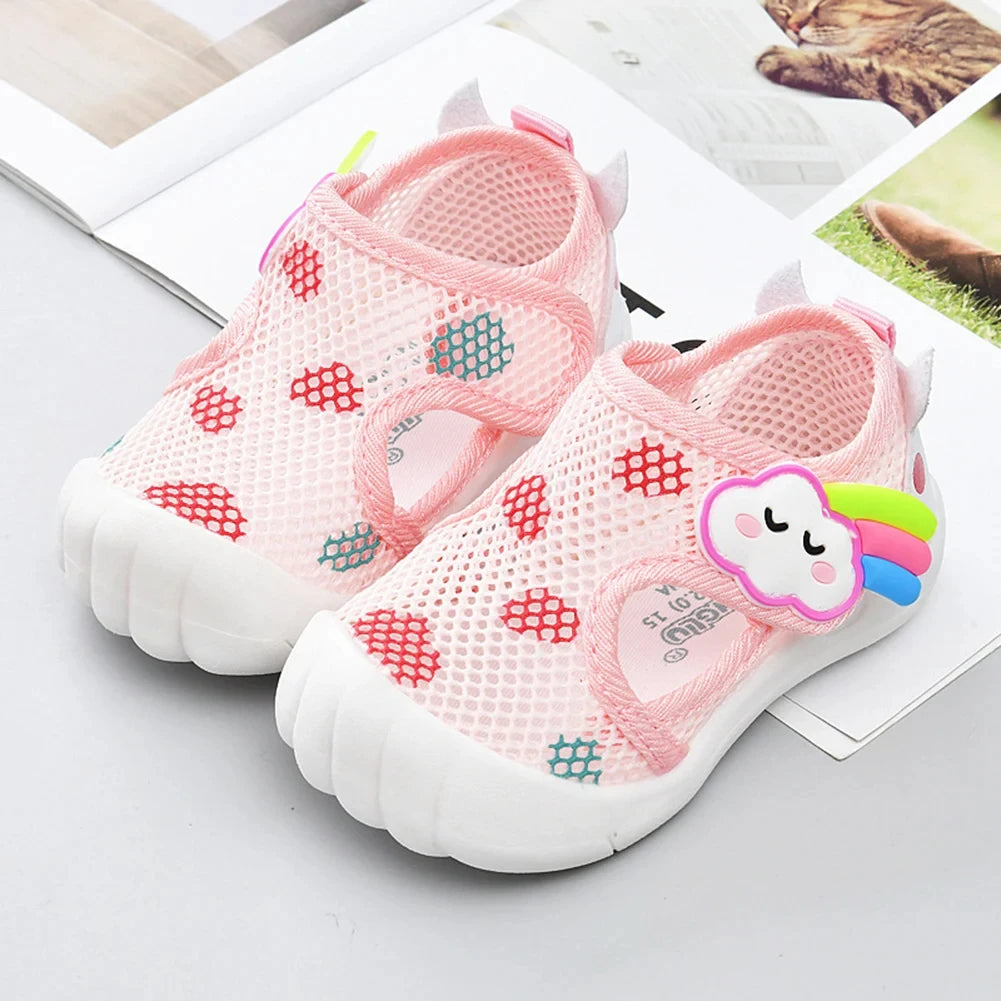2024 Summer Baby Mesh Sandals Outdoor Walking Shoes Breathable Non-slip Soft Sole Walking Shoes for Kids Boys Girls Baby 1-3year