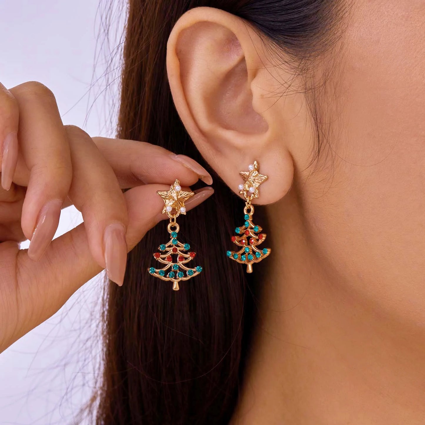 Fashion Christmas Asymmetrical Dangle Earrings for Women