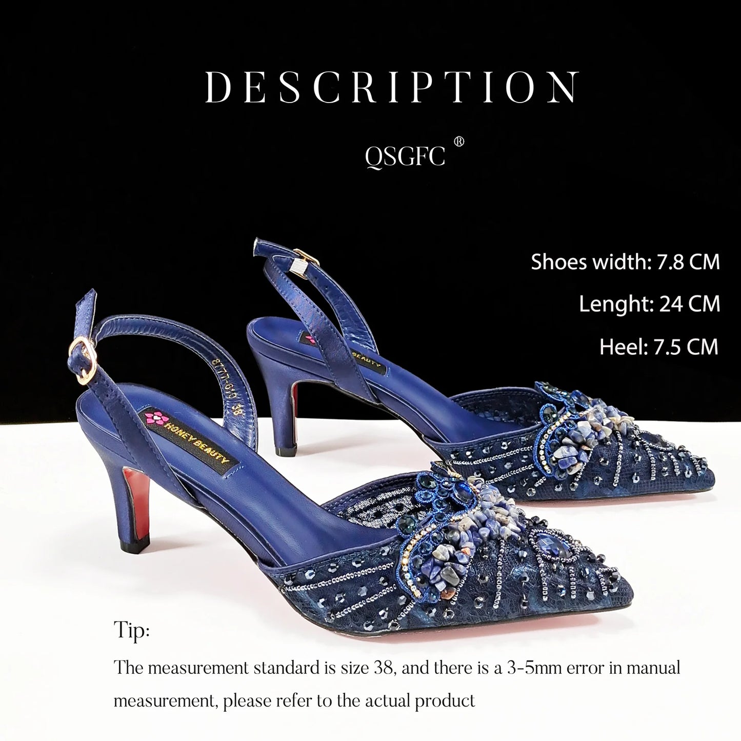 Elegant Women Heels Shoes And Bag Set Rhinestone with Coral Shoes