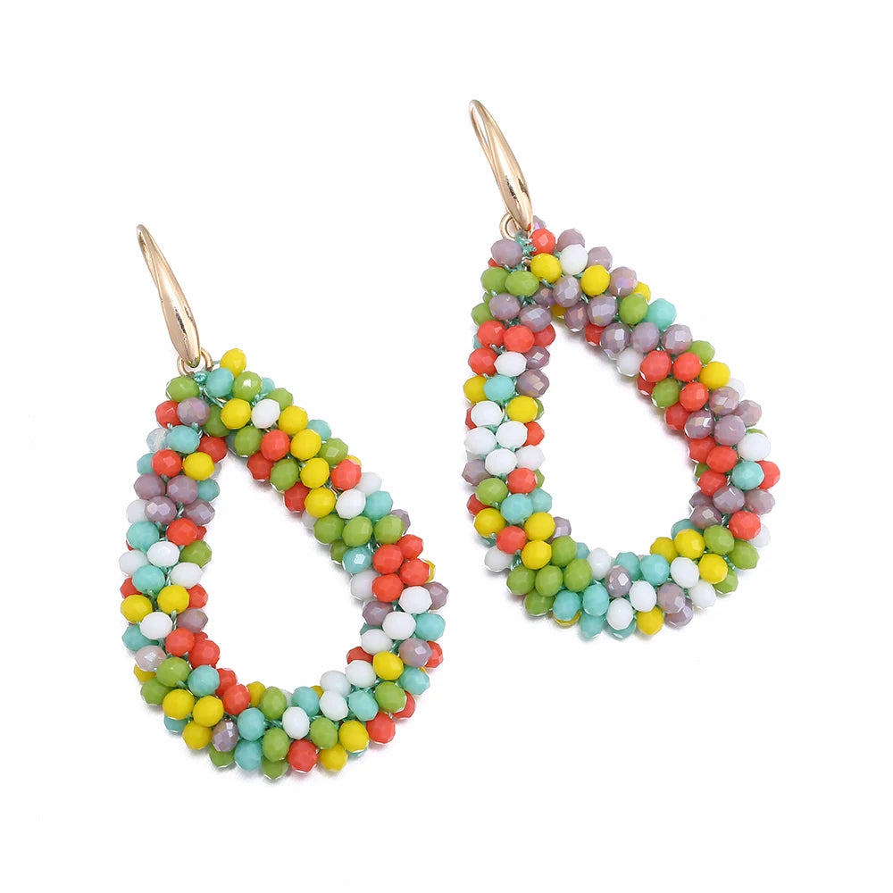 Mixed Color Big Drop Earrings for Women
