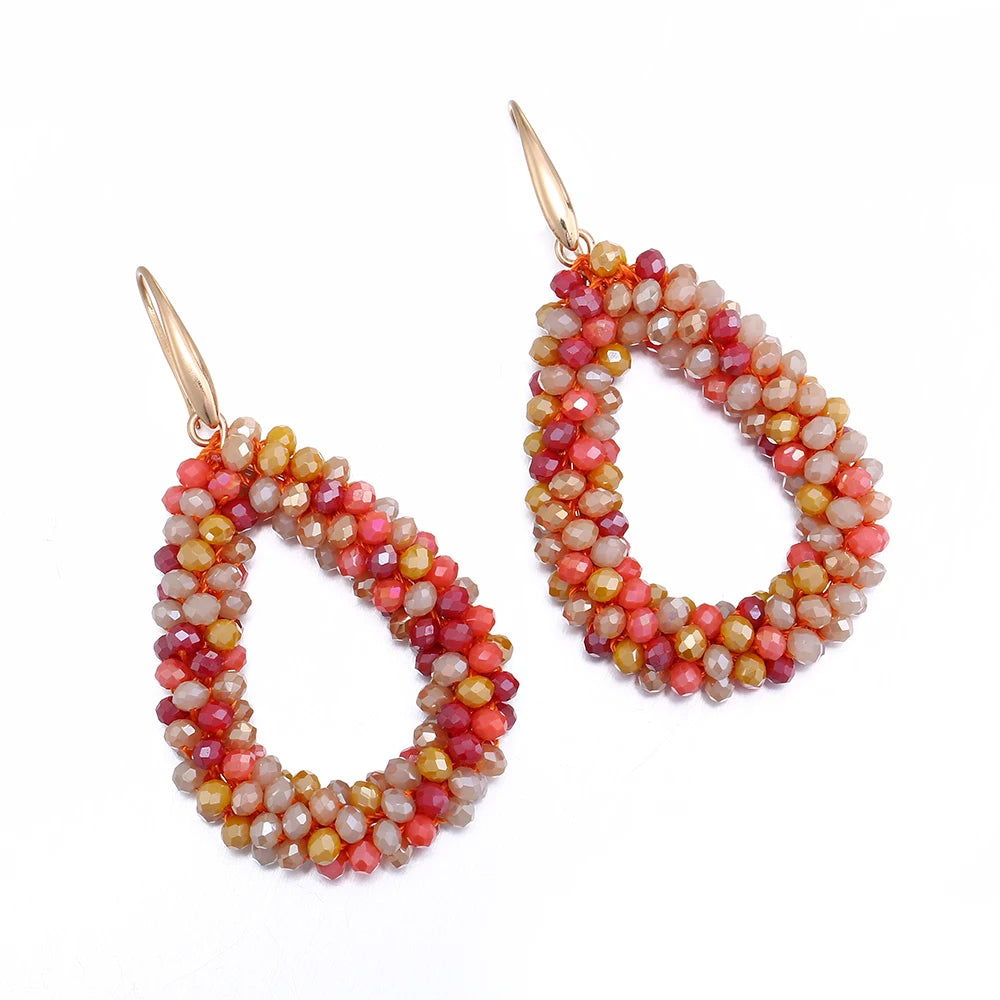 Mixed Color Big Drop Earrings for Women