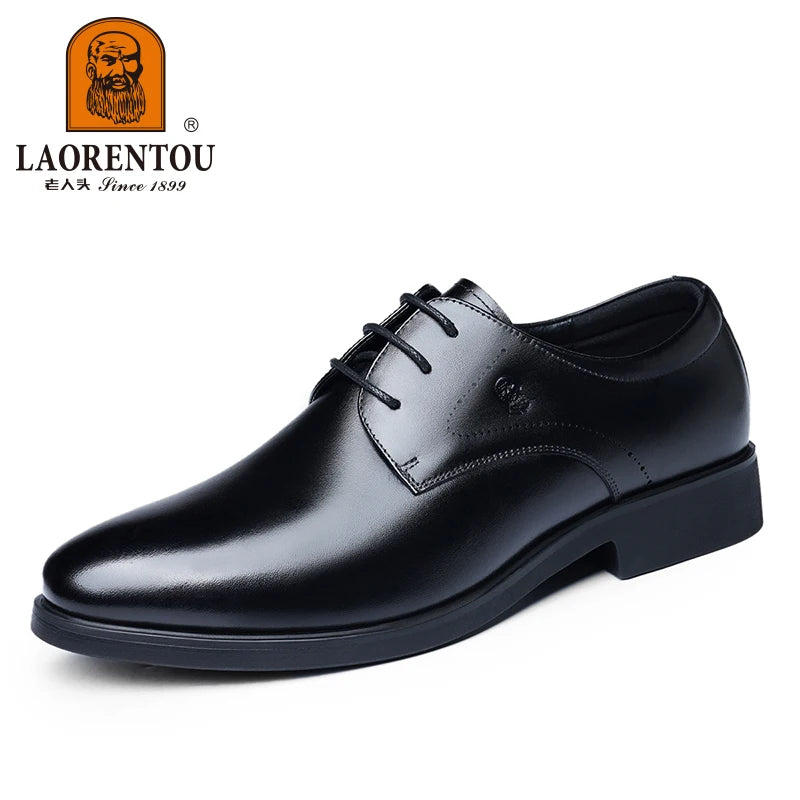 Men's Genuine Leather Business Dress Shoes – Formal Oxford Style, Sizes 40–47