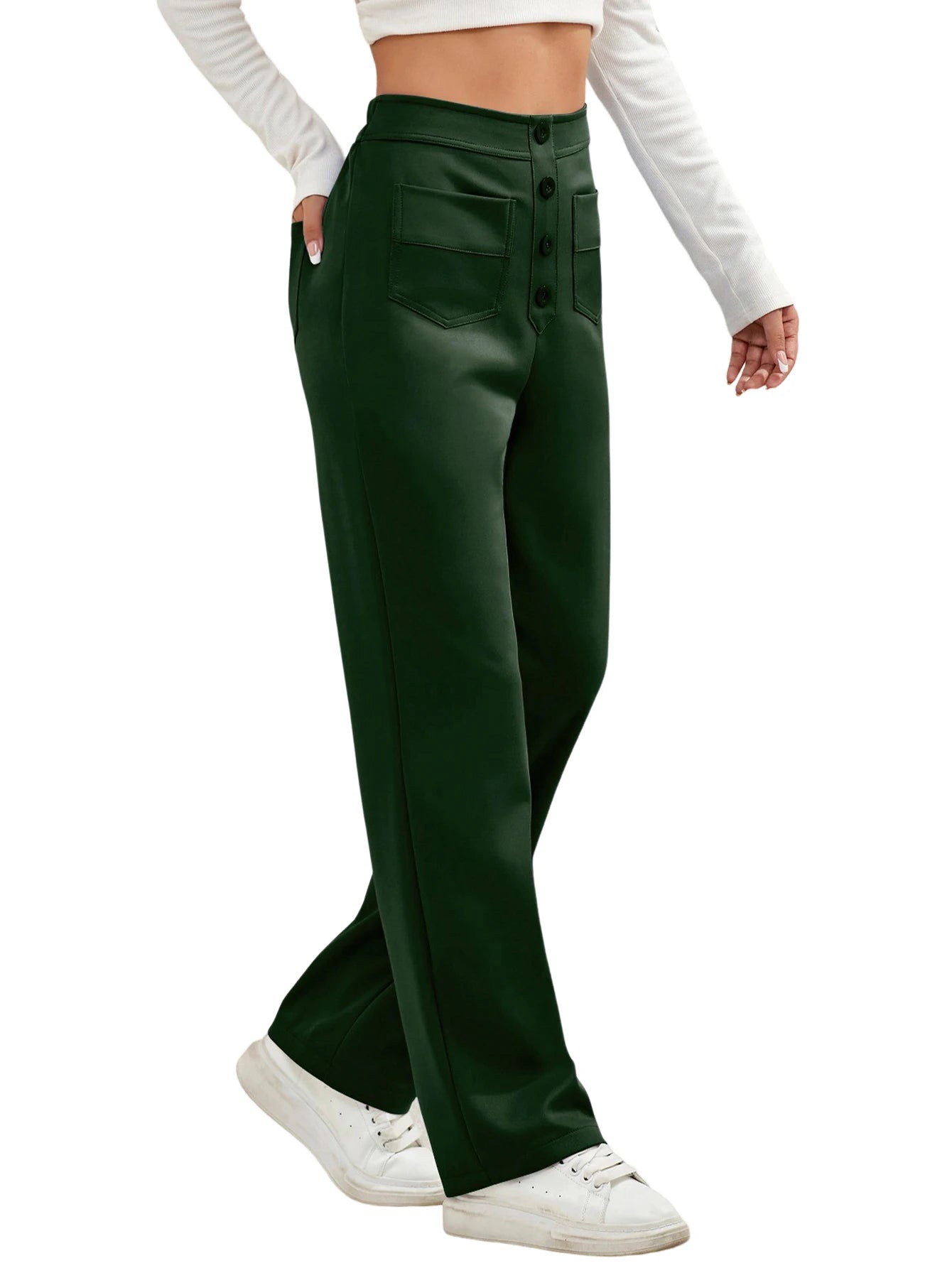 Women High-Waisted Multi-Pocket Cargo Pants