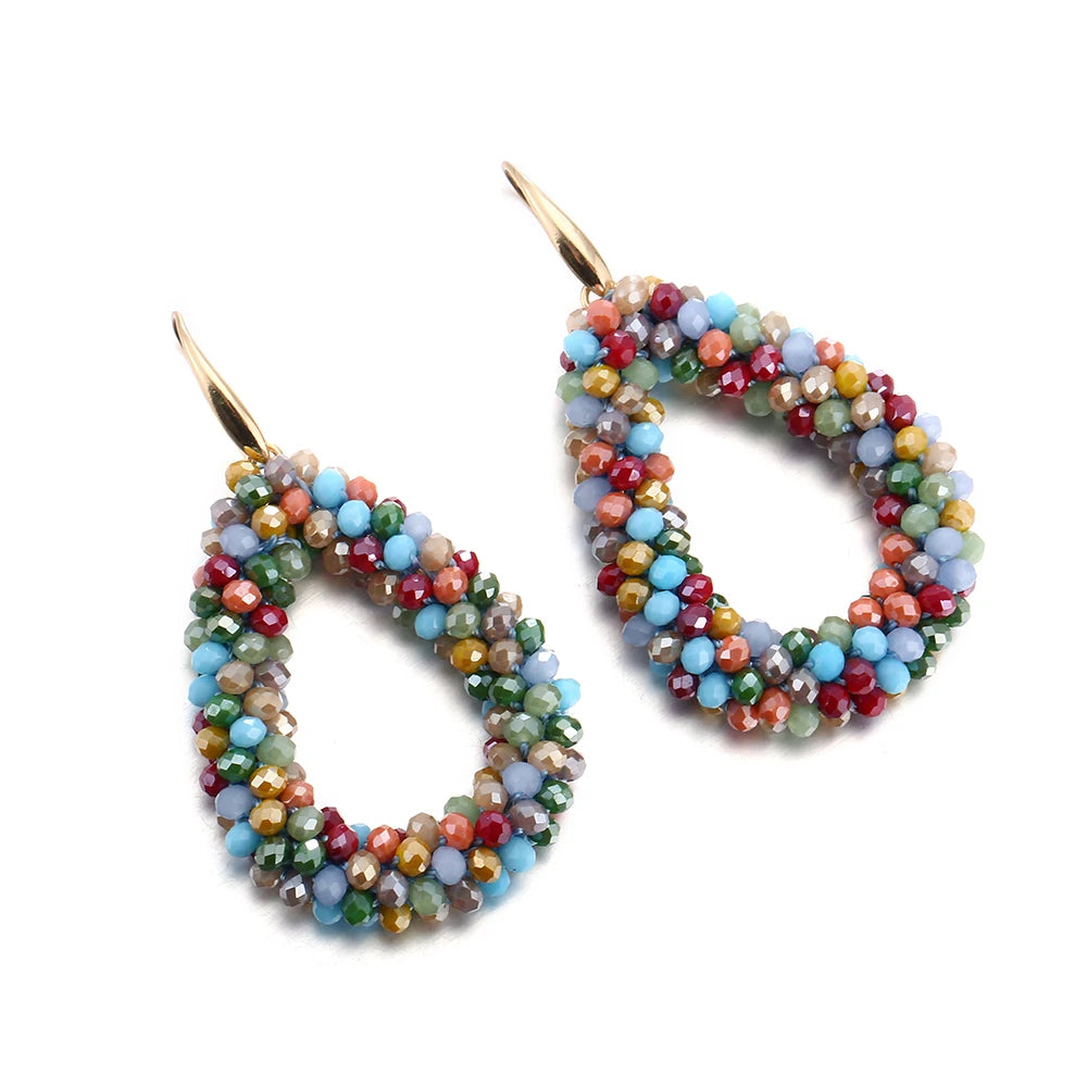 Mixed Color Big Drop Earrings for Women