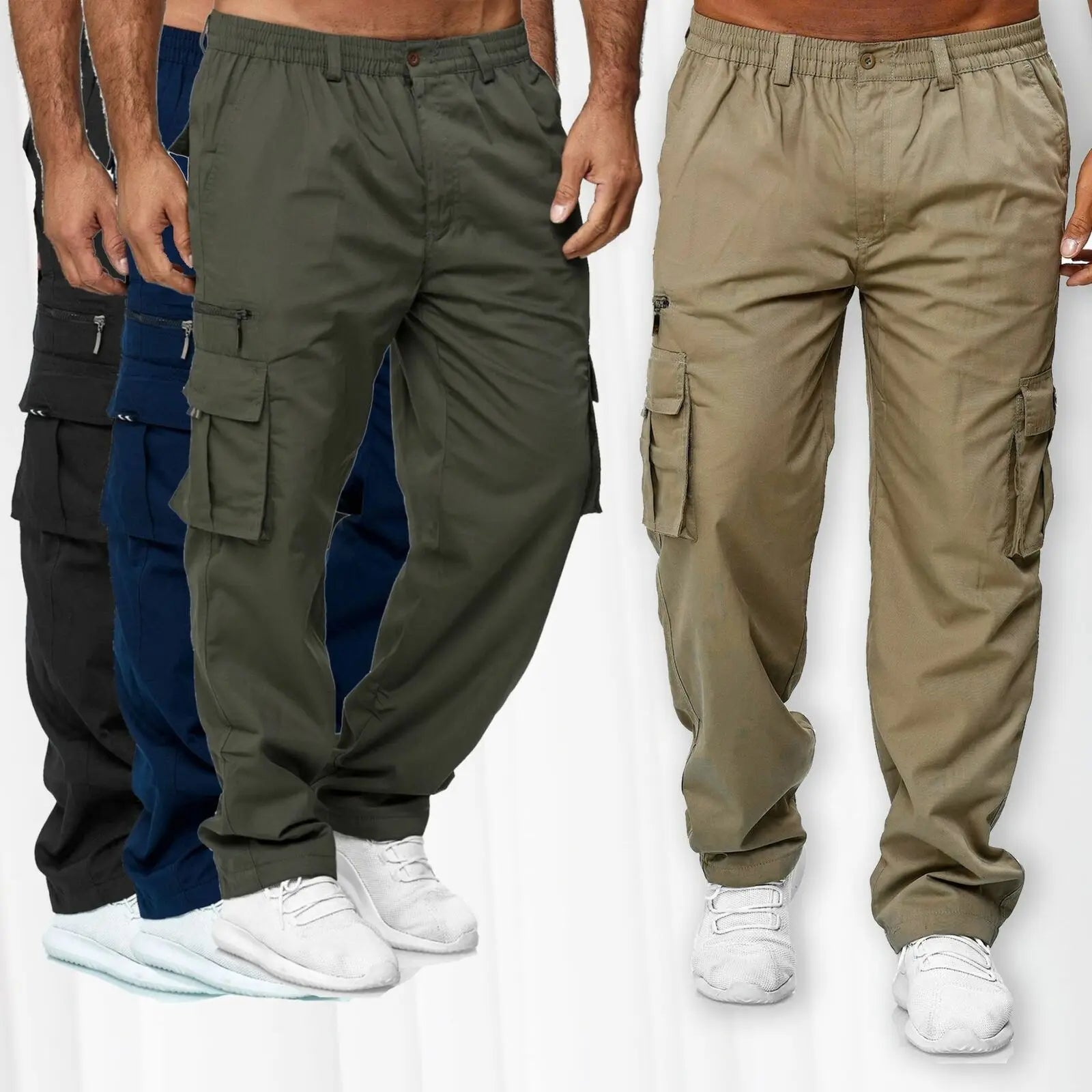 Men's Cargo Pants Casual Multi Pockets Military Tactical Pants