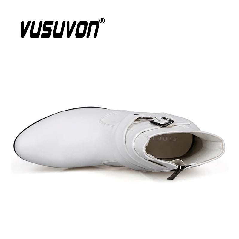 Men Fashion Toe Height Increase Boots