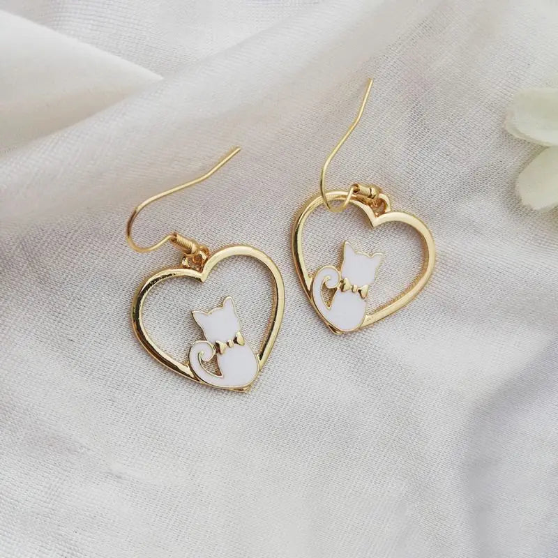 Cute Cat Dangle Earrings For Women