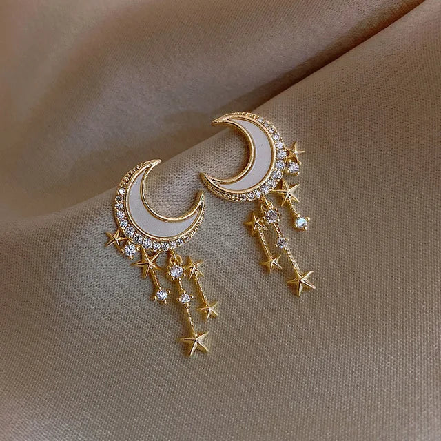 Trendy Round Simple Crystal Dangle Earrings For Women