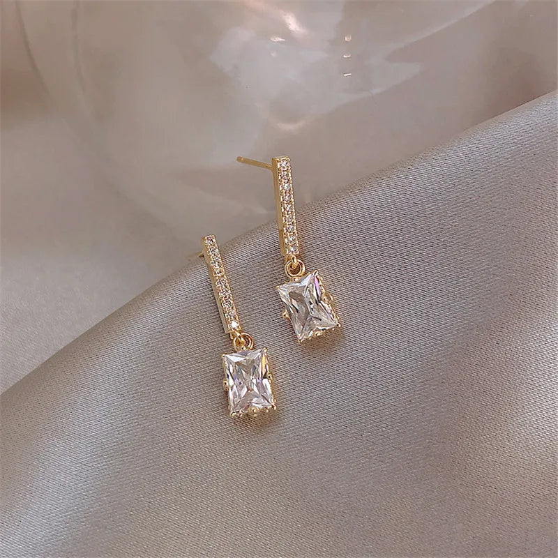 Trendy Round Simple Crystal Dangle Earrings For Women
