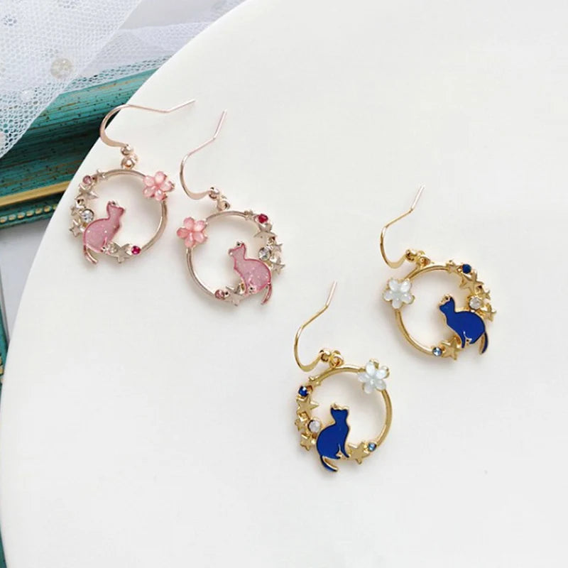 Cute Cat Dangle Earrings For Women