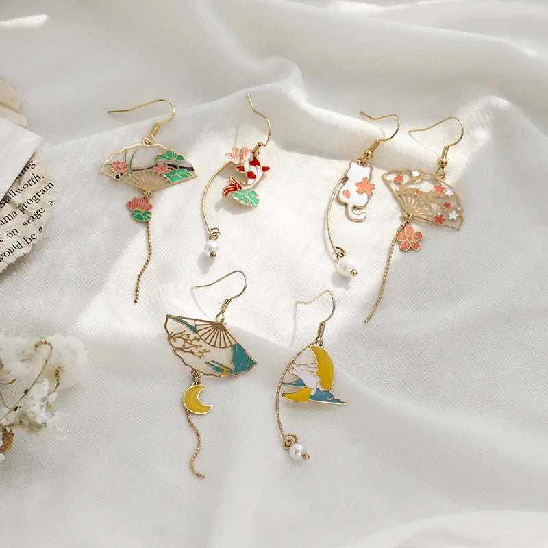 Flower Cute Animal Dangle Earrings For Women