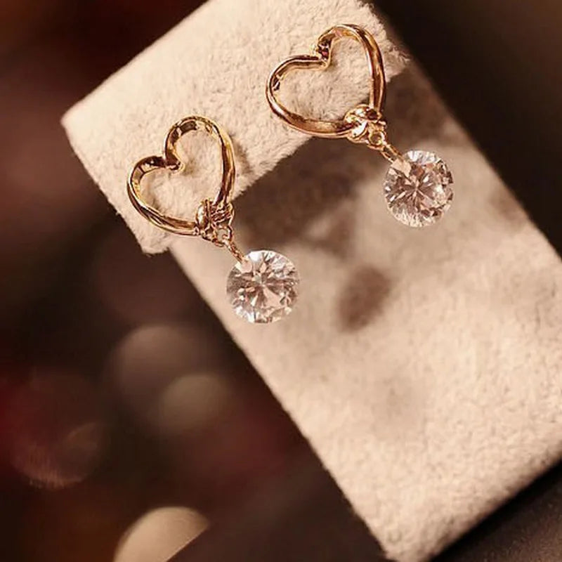 Trendy Round Simple Crystal Dangle Earrings For Women
