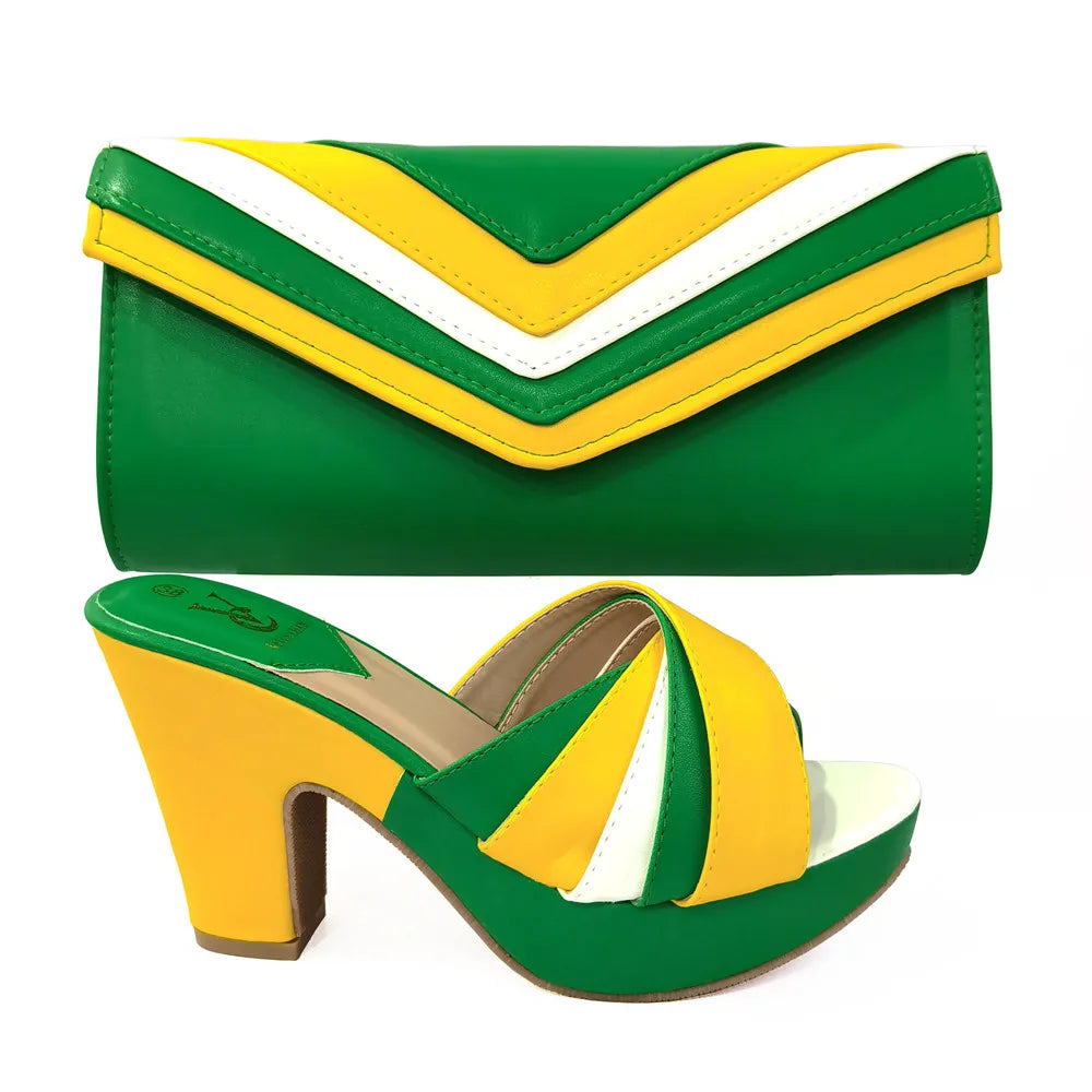 Shoes and Bags Matching Set Women Party Pumps High Heels
