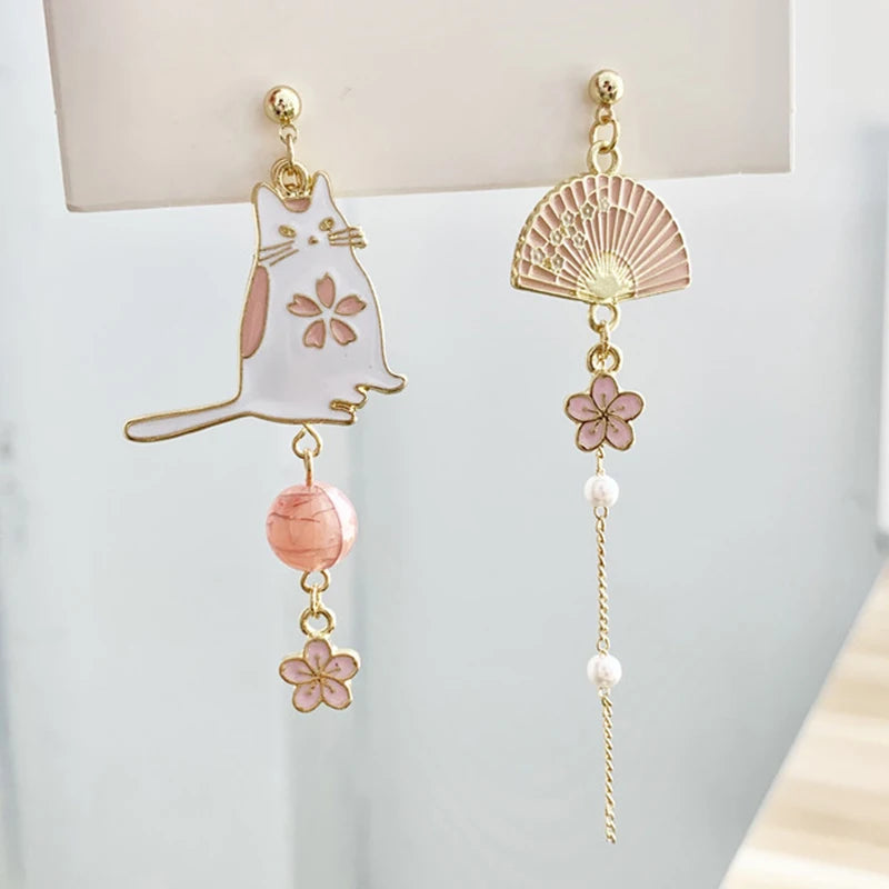 Flower Cute Animal Dangle Earrings For Women