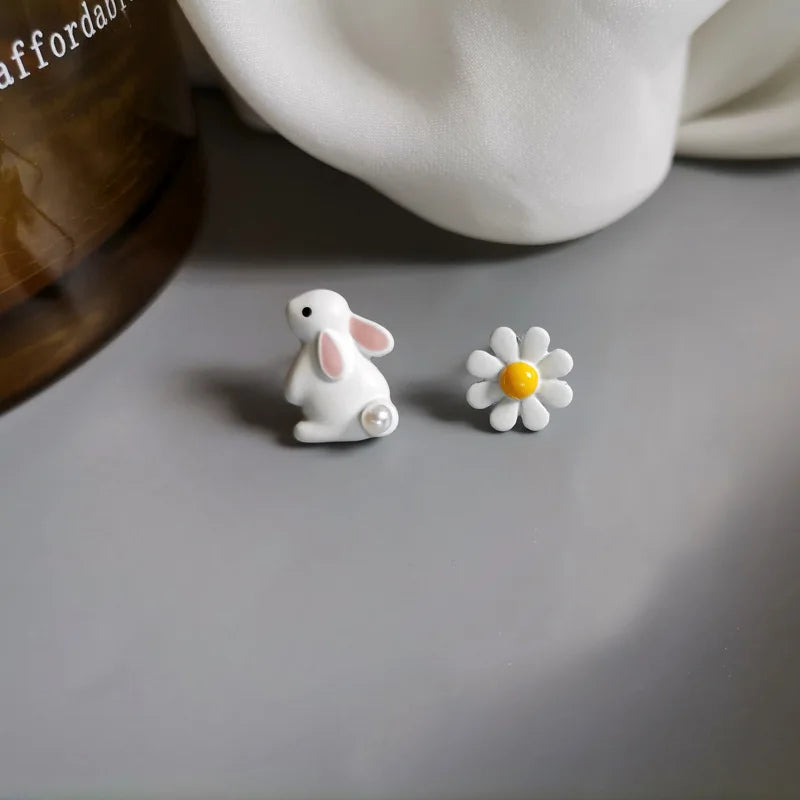 Flower Cute Animal Dangle Earrings For Women