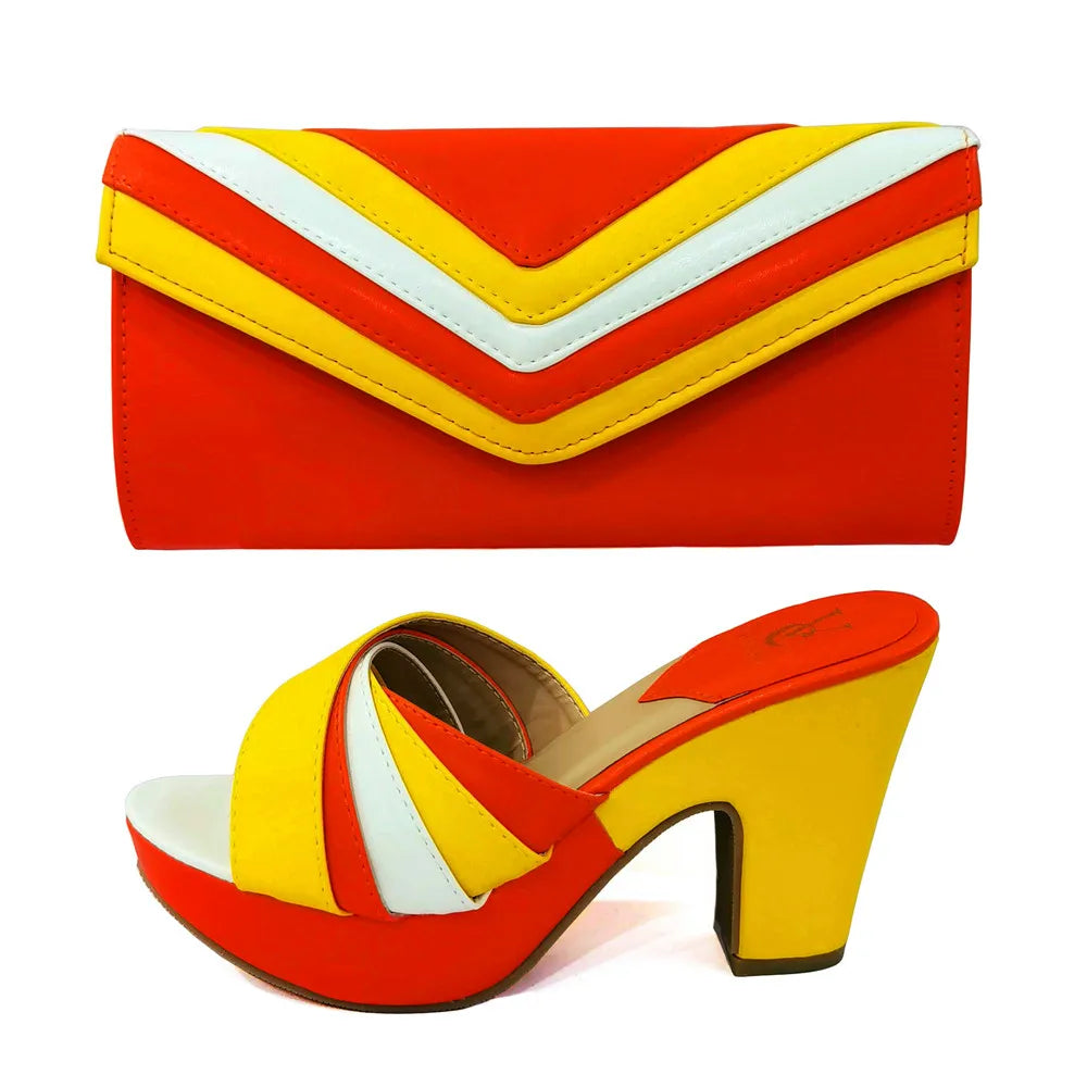 Shoes and Bags Matching Set Women Party Pumps High Heels