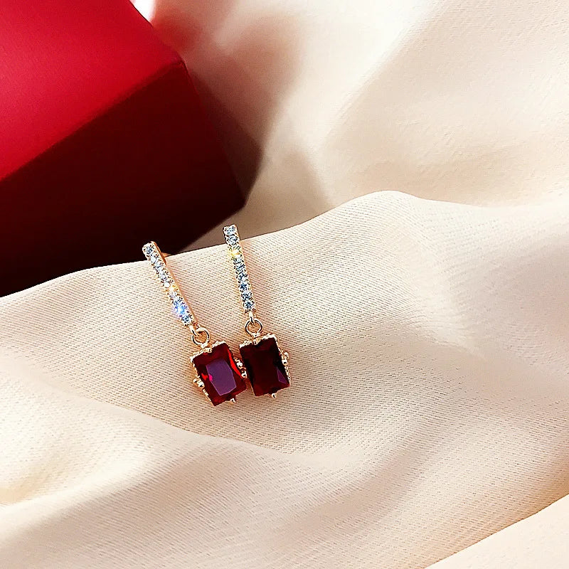 Trendy Round Simple Crystal Dangle Earrings For Women