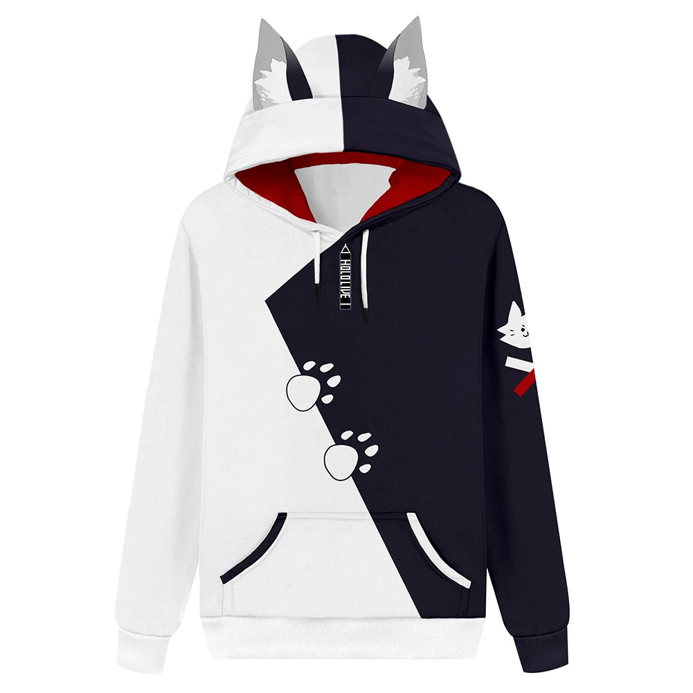 Hololive English VTuber Gawr Cosplay Gura Hoodie 3D Printed Sweatshirt