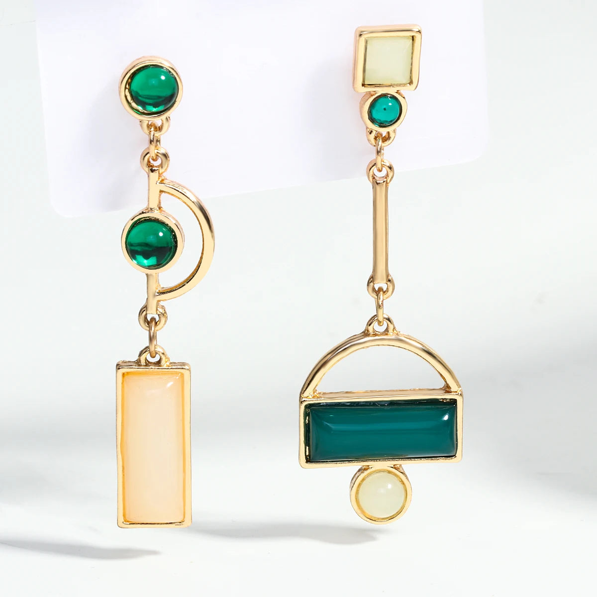 Asymmetry Irregular Enamel Geometric Drop Earrings for Women