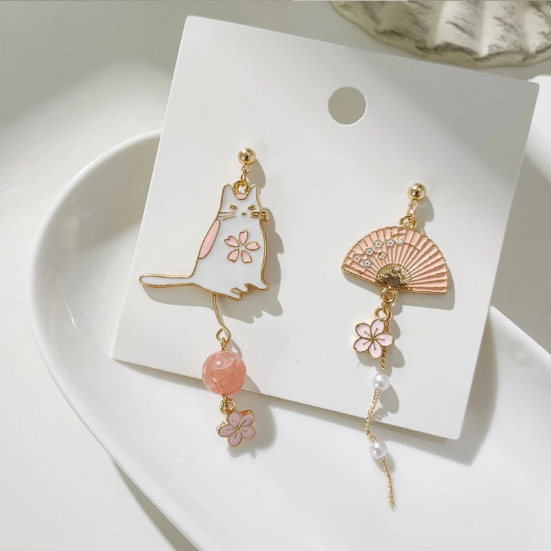Flower Cute Animal Dangle Earrings For Women