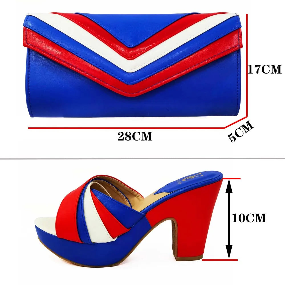 Shoes and Bags Matching Set Women Party Pumps High Heels