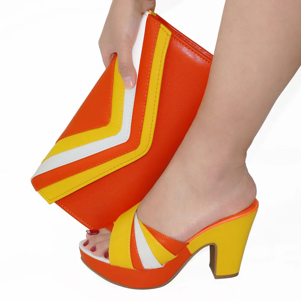 Shoes and Bags Matching Set Women Party Pumps High Heels