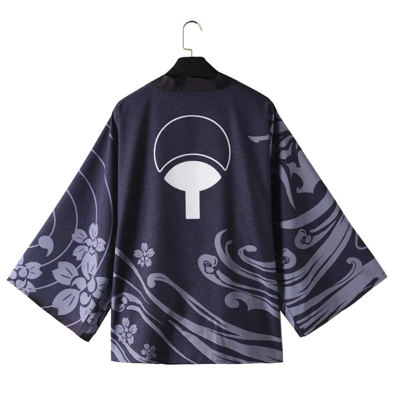 New Anime Hokage Konoha Kakashi Madara Sasuke Cosplay Costumes Kimono Uchiha Symbol Cloak Haori Adult Kids Jacket Cardigan Coat