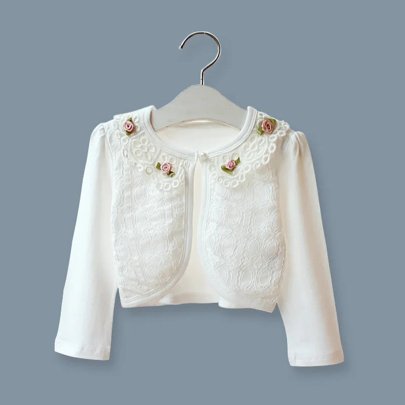 Kids Lace Cardigan Long Sleeve Jackets