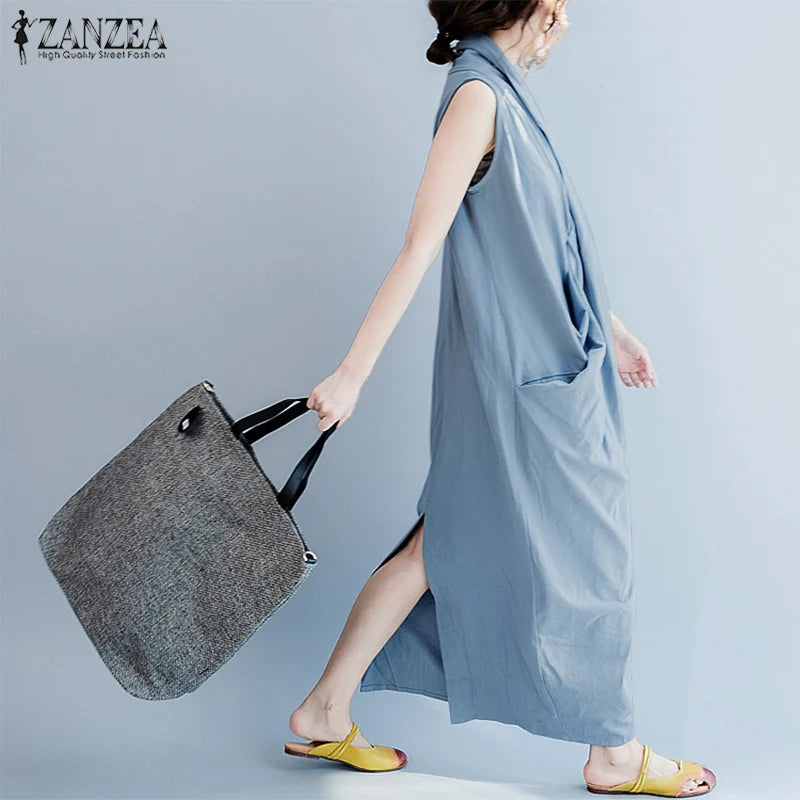 Oversize Asymmetrical Maxi Dress Summer Women's Sundress