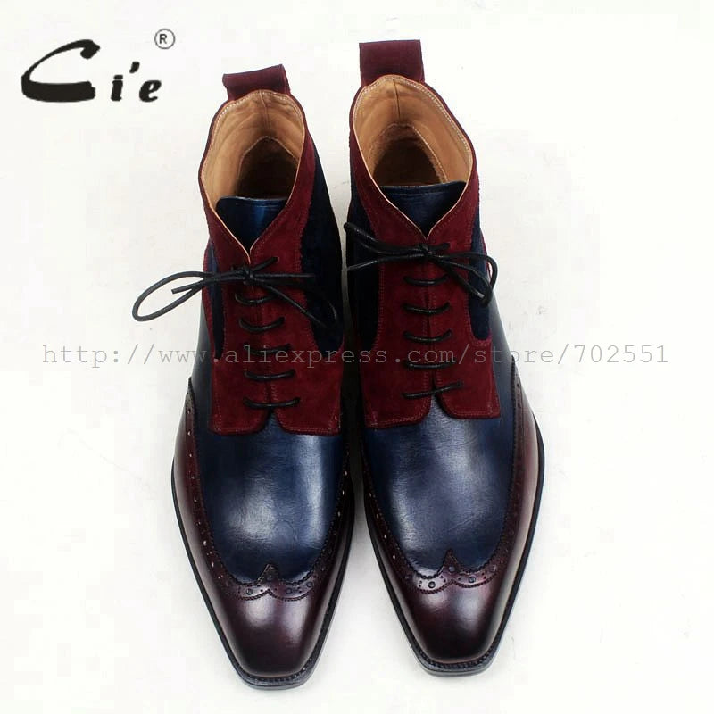 Mixed colors leather boots For Men