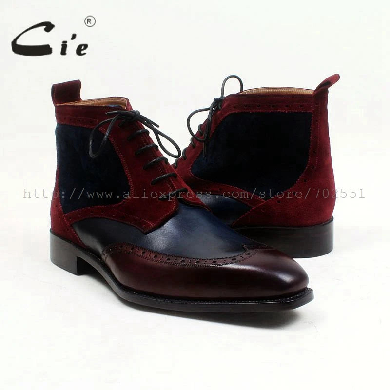 Mixed colors leather boots For Men