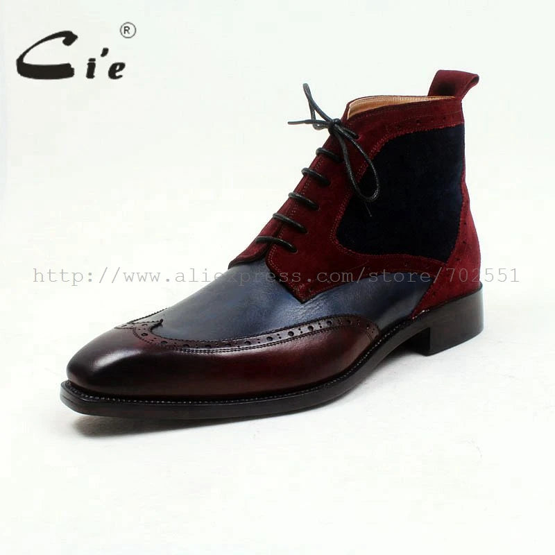 Mixed colors leather boots For Men