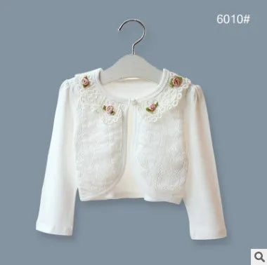 Kids Lace Cardigan Long Sleeve Jackets