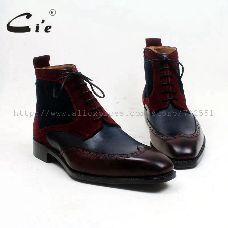 Mixed colors leather boots For Men