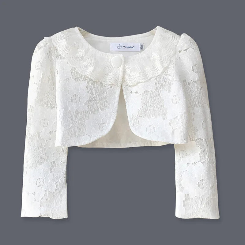 Kids Lace Cardigan Long Sleeve Jackets