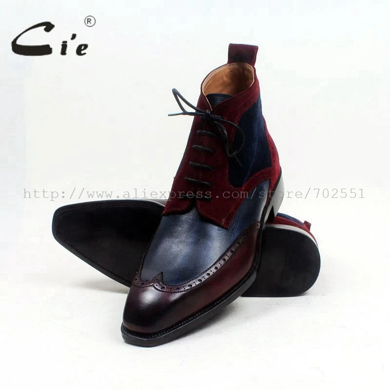 Mixed colors leather boots For Men
