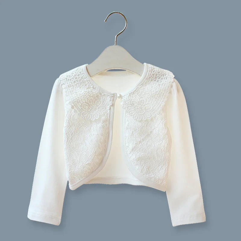 Kids Lace Cardigan Long Sleeve Jackets